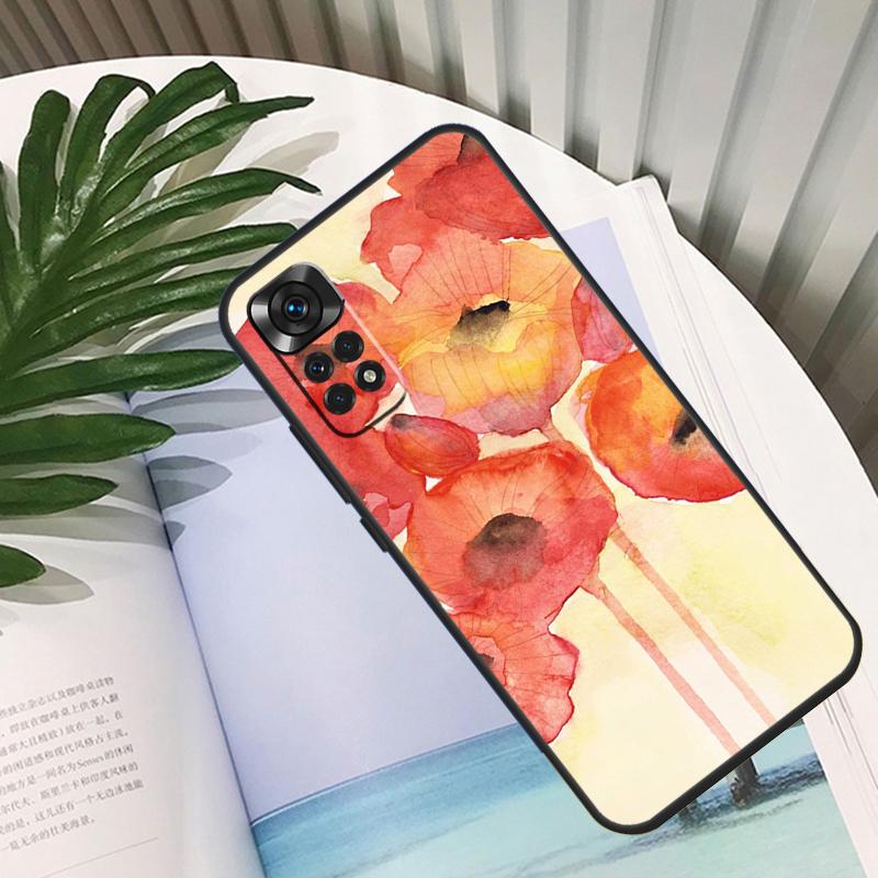 Poppy Flower Bloom For Xiaomi Redmi 10C 9C 12C 10A 9T Case For Redmi Note 12 8 9 10 11 Pro 9S 10S 11S Cover