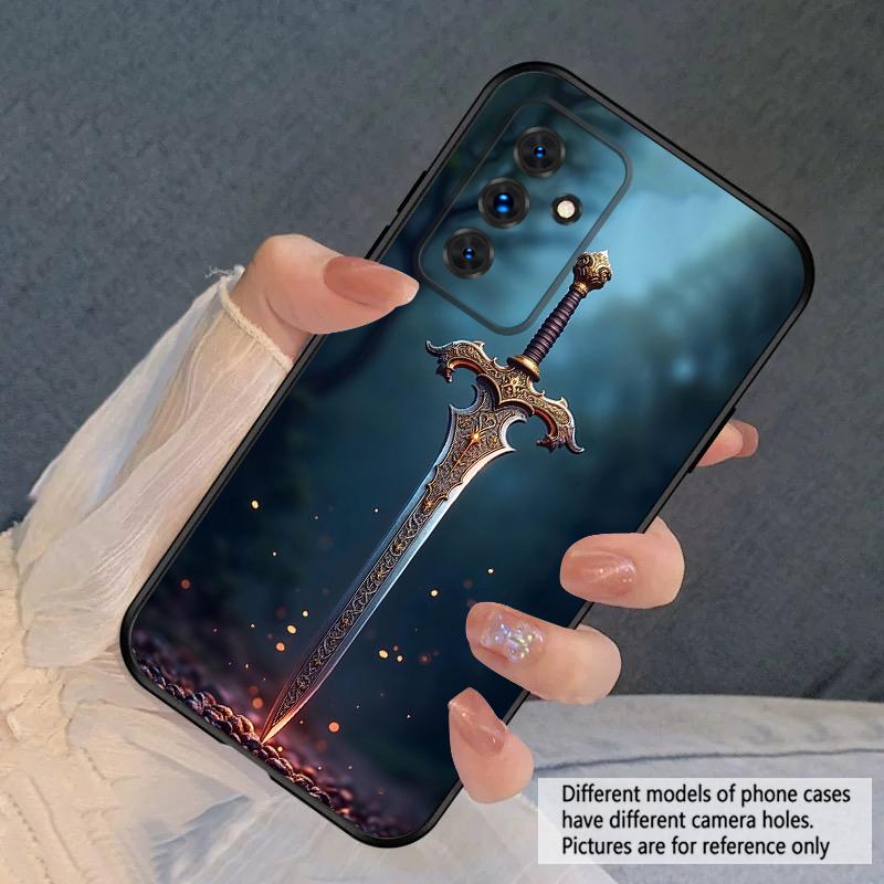 Ein Schwert mit Feuer Für Samsung S20FE S 21 22 23 FE 24 Plus 25 Ultra Galaxy M23 32 34 35 52 53 54 55 5G Silikon Weiche Handyhülle