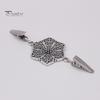 Vintage Hollow Flower Women Double-End Clamp Sweter Shirt Collar Cardigan Clip