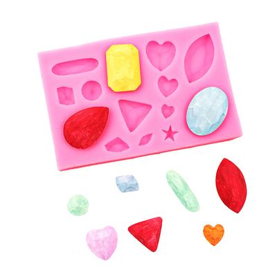 Gemstone Shape Art Deco Silicone Mold for Sugar Craft Cake Chocolate Candy Polymer Clay Soap Jelly