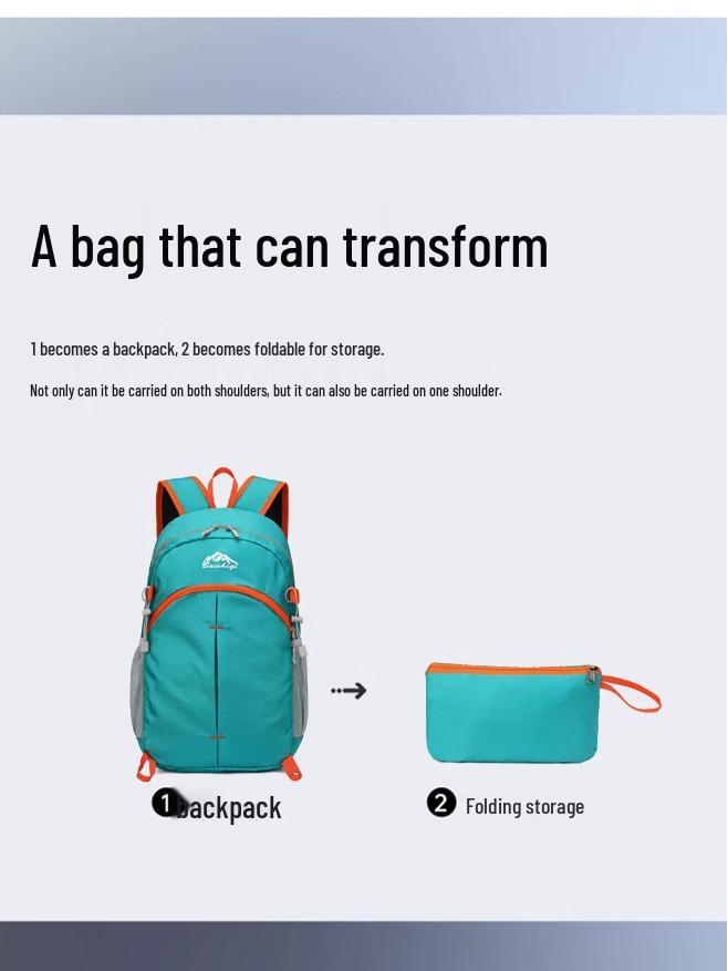 Ultra-light Water Repellent Foldable Backpack for Cycling, Hiking, Camping, & Mountaineering
