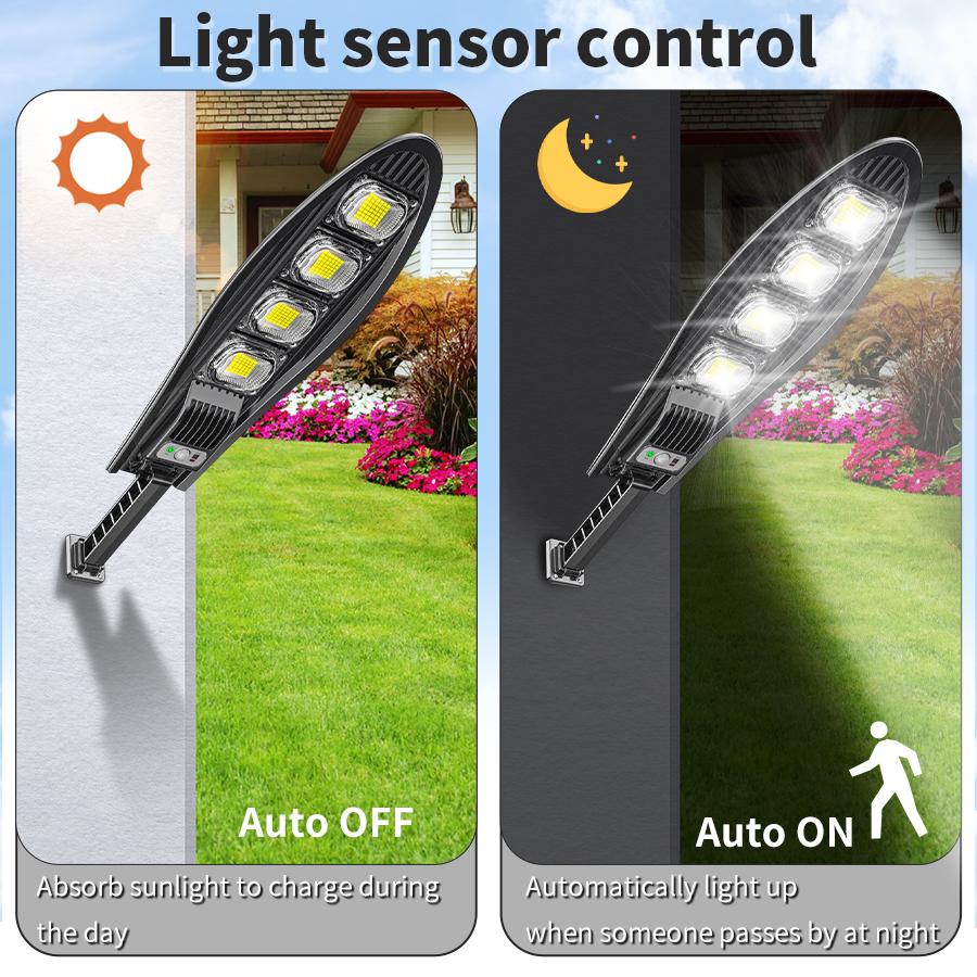 Powerful Solar LED Light Outdoor Remote Control Solar Lamp Motion Sensor Sunlight Spotlights IP65 Yard Garden Wall Street Lights