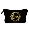 Women English Alphabet Print Cosmetic Bag Toiletries Organize Travel Storage Case 6696