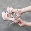 Fashion Comemore 2024 Luxury Brand Women Sandals Sexy Heels Wedding Bride Shoes Party Platform Strap Open Toe Shoes Ladies Pumps Black