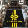 Borussia Dortmund Benutzerdefinierter Namens Teppich Design für Arbeitszimmer Spielzimmer Schlafsaal Spielzimmer Rutschfester Teppich Büro Heimdekoration