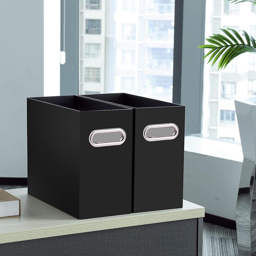 Collapsible File Box With Metal Handle Space Coverless Design Saving Storage Box File Organizer For Notebooks Magazines Documents
