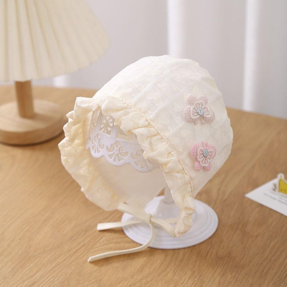 Lace Newborn Bonnets 0-12M Adjustable Sun Hat 2025 Infant Bonnet for Baby Girl