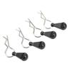 4Pcs RC Body Clip Pin Stainless Steel R Shape Universal for 18 110 Remote Control Car Black