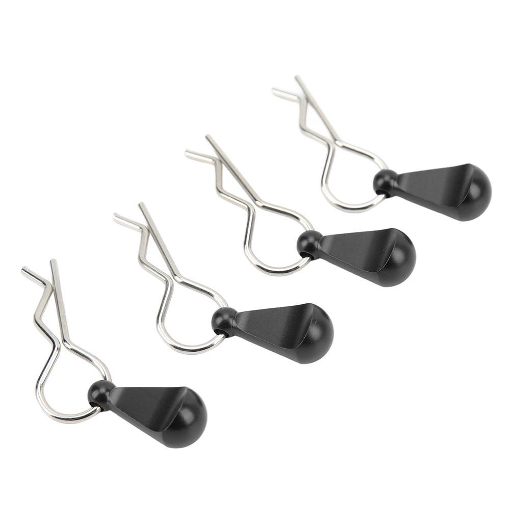 4Pcs RC Body Clip Pin Stainless Steel R Shape Universal for 18 110 Remote Control Car Black