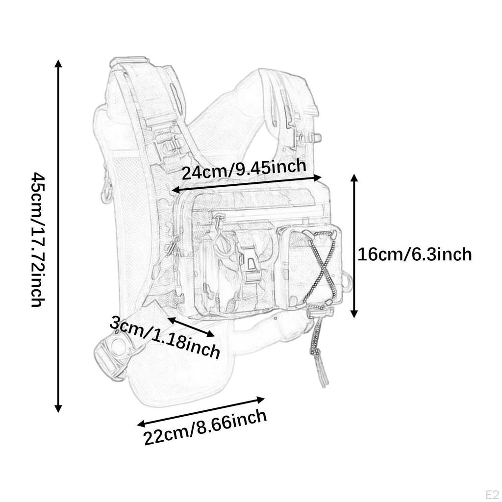 Rucsac tip pieptar pentru antrenament în aer liber, cu fermoar, multifuncțional, vestă cu ham, buzunar pentru alergare
