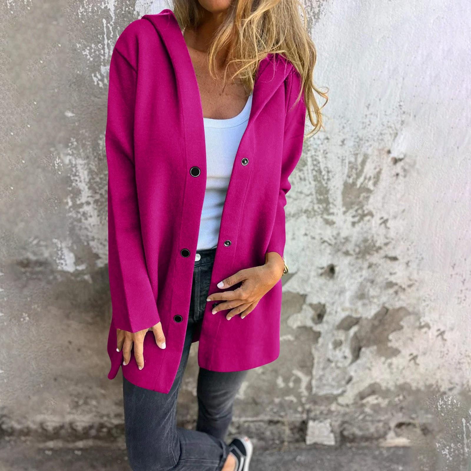 

Жіноча повсякденна однобортна однобортна однобортна куртка з довгими рукавами і кишенями XXXXL