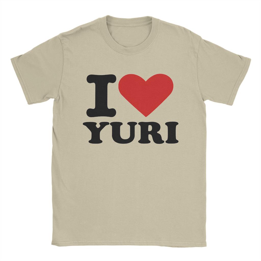 I Love Yuri TShirt Summer  Cotton TShirts For Male Hipster Loose Tshirt Short Sleeve Vintage Tees
