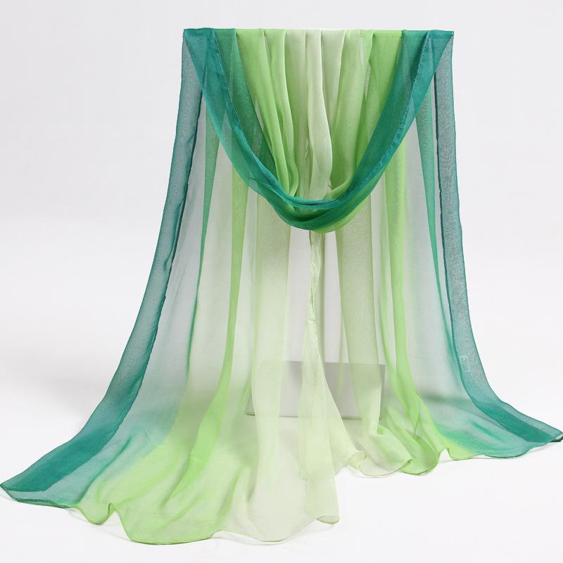 Summer Gradient Scarf Long Scarf Women's Beach Scarf Sun Protection Shawl Air Conditioning Shawl