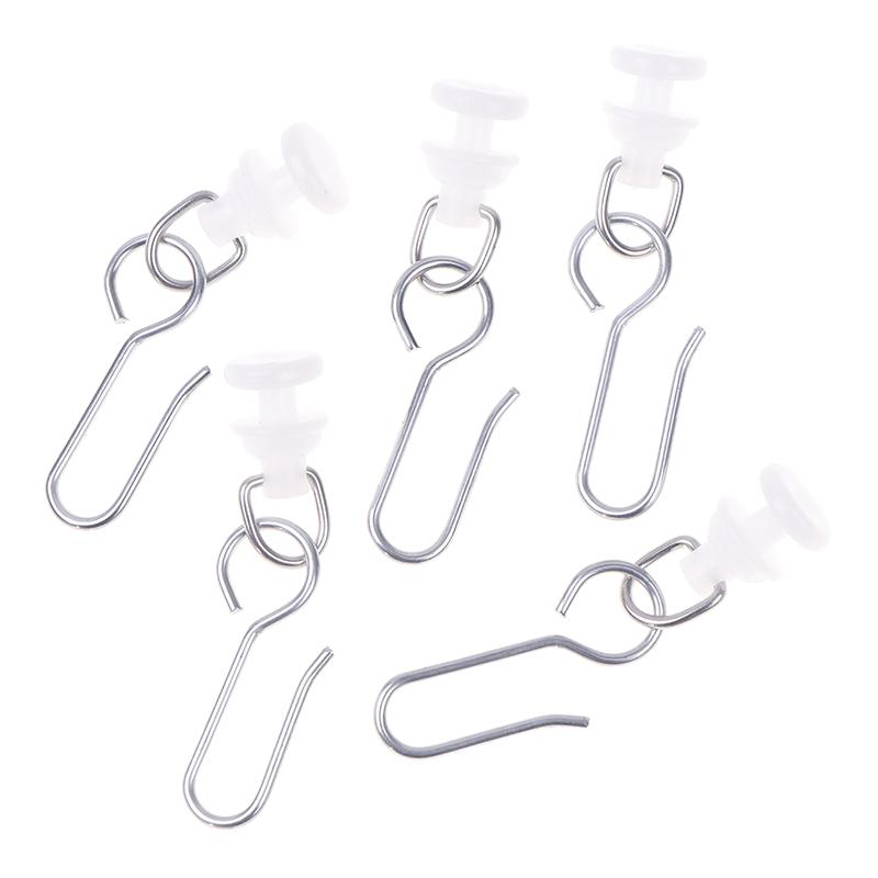 40Pcs Curtain Track Pulley Hooks S Shaped Silent Curtain Hooks And Plastic Gliders Track Rollers For Room Bathroom Curtains