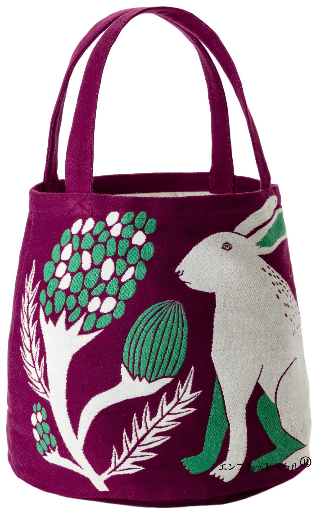 

Сумка morita MiW Tote Bag Plain Flower Rabbits Purple Барвиста та чудова форма Щільна тканина з елегантною кольоровою підкладкою з бавовни [Emplet Veil]
