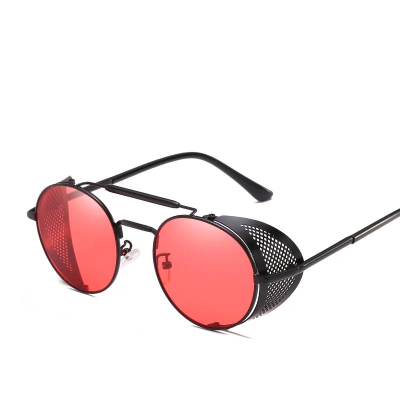 Modne Retro Steampunkowe Okulary Przeciwsłoneczne Męskie Markowe Designerskie Okrągłe Parowe Punkowe Metalowe Okulary Słoneczne Gogle Dla Kobiet UV400