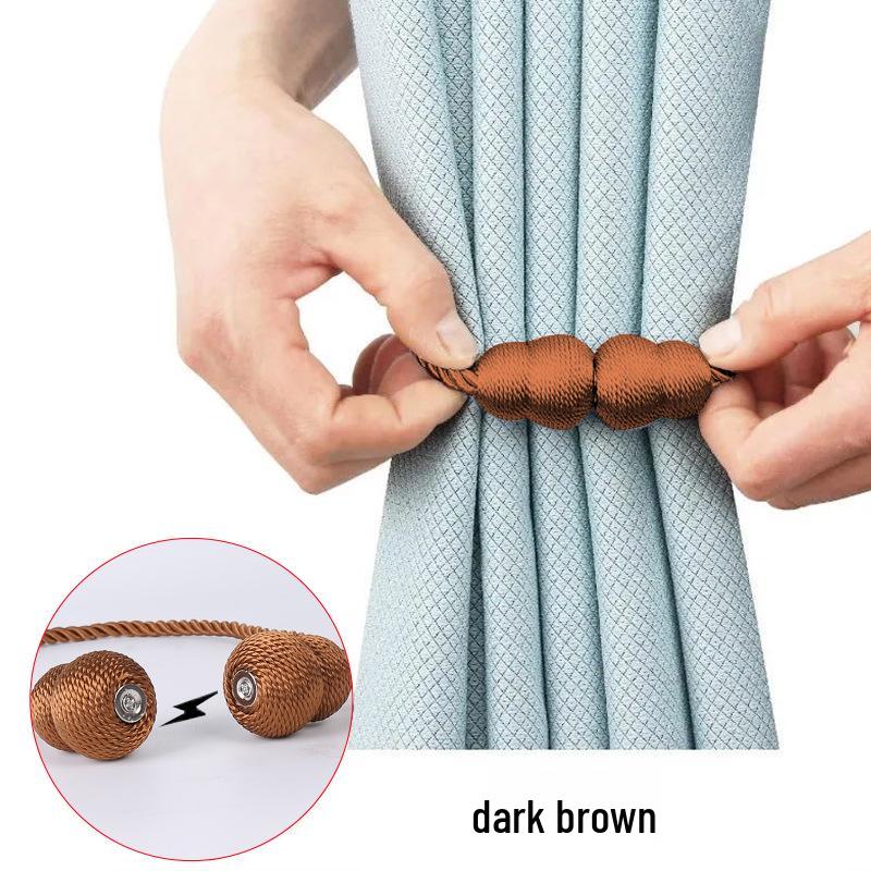 Strong Magnetic Curtain Tiebacks with Gourd Buckle - Modern Style, No Drilling Required
