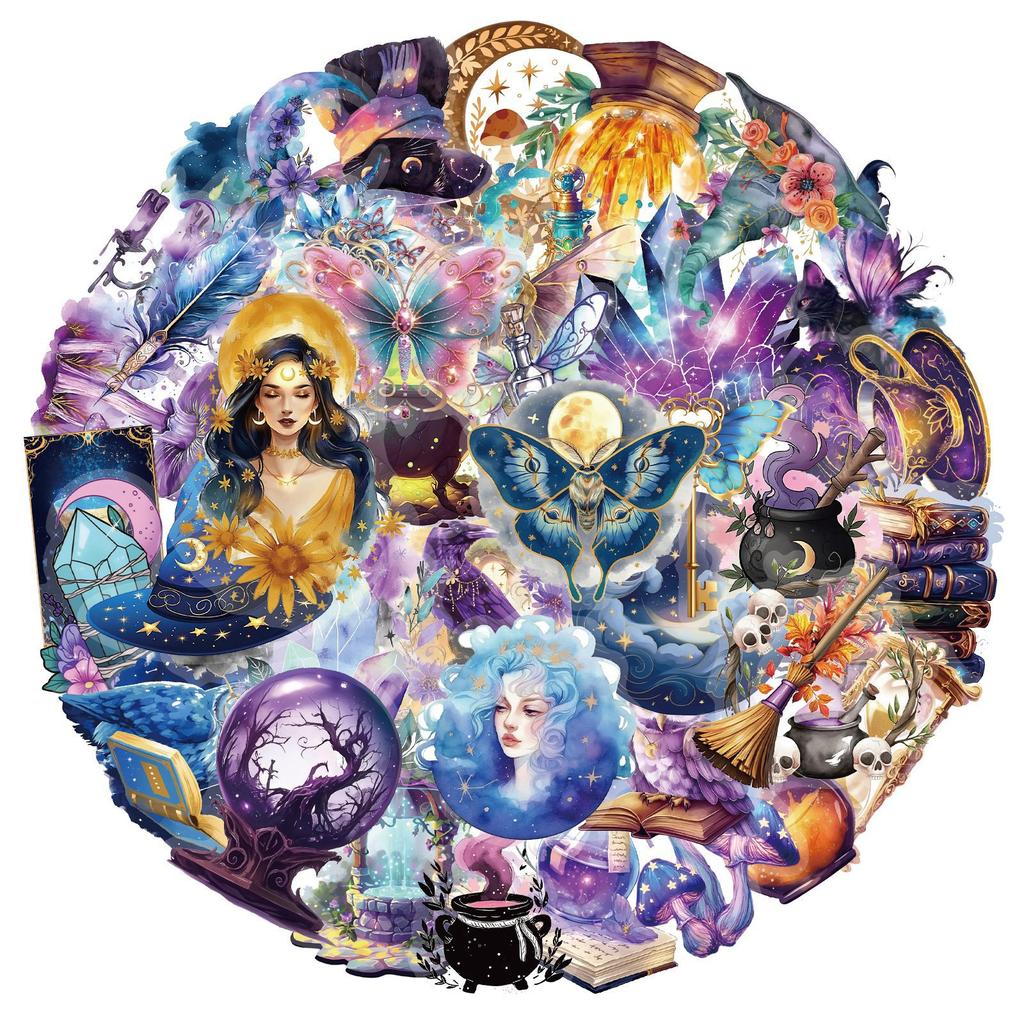 50Pcs Magic Planet Stickers Handheld Materials Phone Cases Laptops Suitcases Transparent Waterproof Decals