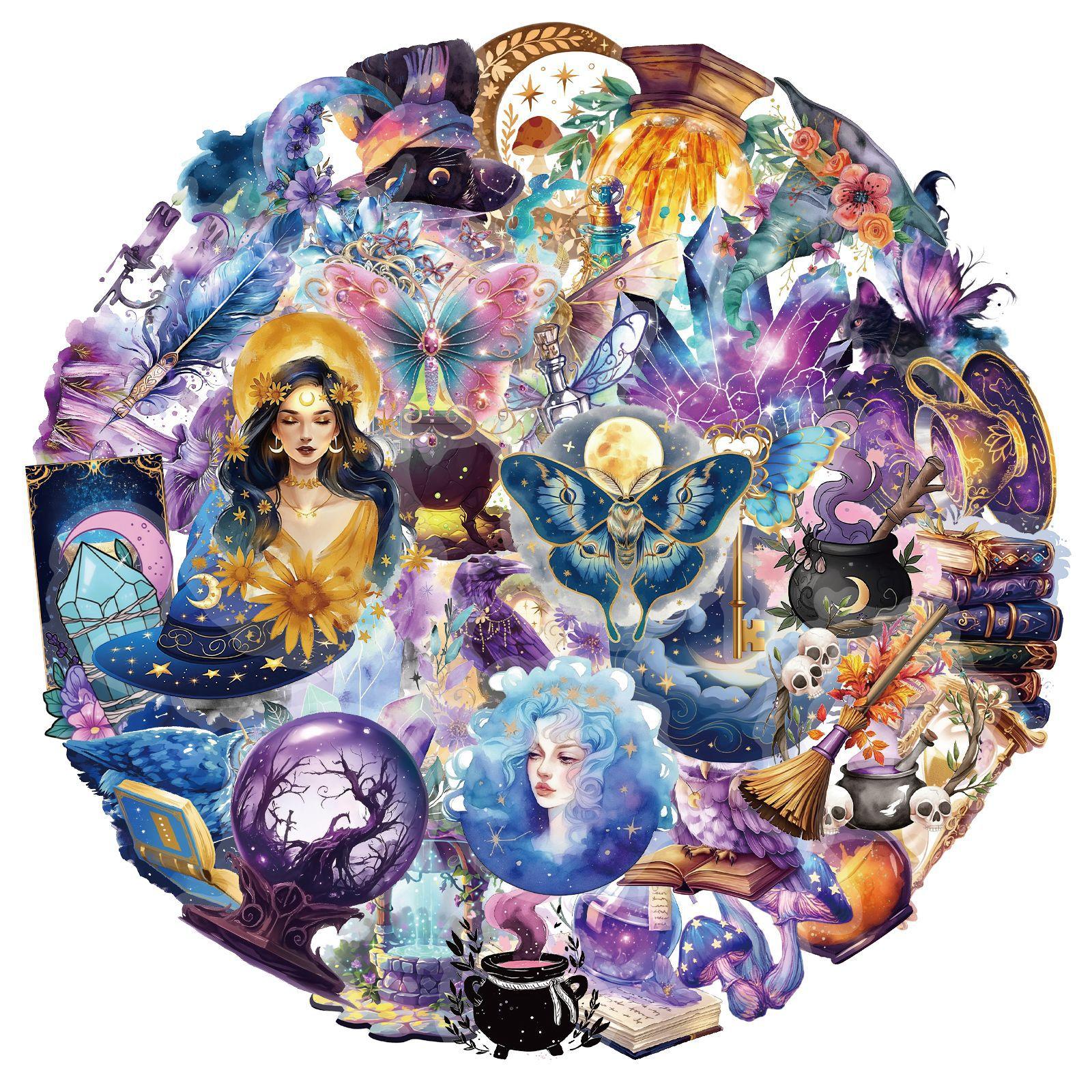 

50Pcs Magic Planet Stickers Handheld Materials Phone Cases Laptops Suitcases Transparent Waterproof Decals