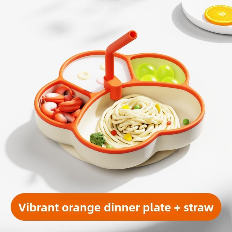 Baby Silicone Divided Cat Paw Plate With Suction For Toddlers Feeding And Training