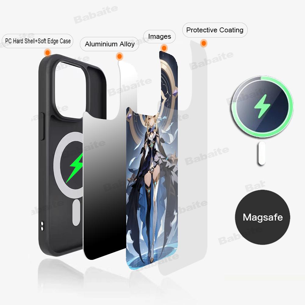 

Genshin Impact Anime Phone Case Magnetic Case For IPhone 16 14 13 12 11 15 Pro Max Plus For Magsafe Wireless Charge Cover iPhone 15 Pro