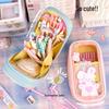 Large Capacity Cute Cartoon Transparent Pencil Case for Students