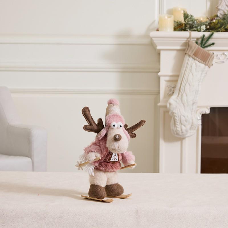 New Christmas Doll: Gem Powder Snowman Plush Hat Ornament, Standing Pose Reindeer, Perfect Gift