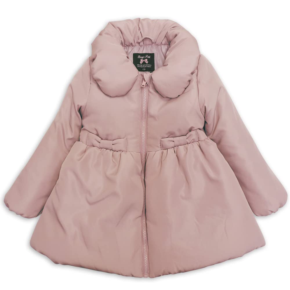 Ashberry Padded Coat with Back Angel Dusty 100cm Kids' Outerwear, Ribbon, Zip-Up Jacket, Coat, Pink, (433410)