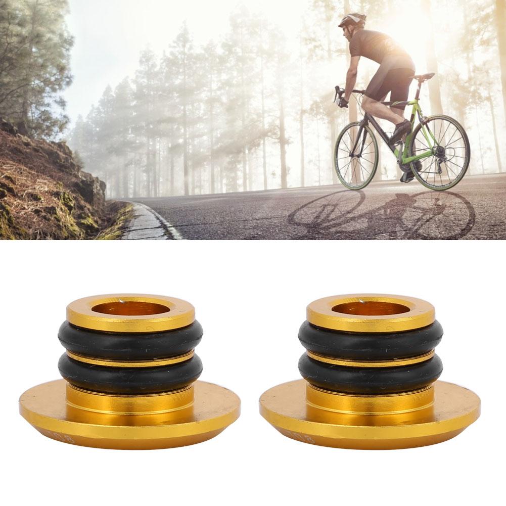 1 Pair Aluminum Alloy Road Bike   Handlebar Handle Grip Bar End Plug   Parts(gold)