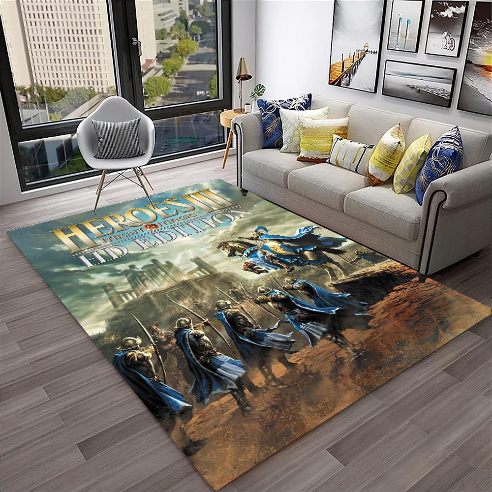 Retro Game Heroes of Might and Magic Carpet Rug for Home Living Room Bedroom Sofa Doormat Decor,kids Area Rug Non-slip Floor Mat
