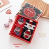 Festive Red Christmas Cartoon Socks Gift Box for Women - Mid-Calf, Cute & Versatile, Autumn/Winter.