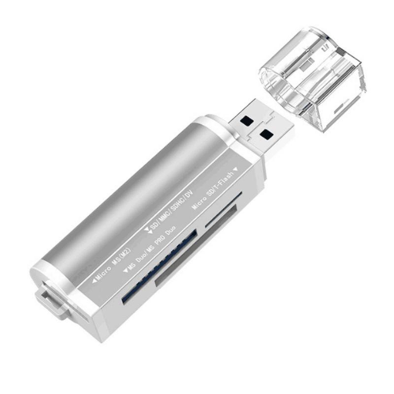 USB 2.0 High-Speed 4-in-1 Card Reader for Sony MS/SD/CF/M2 Cards