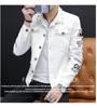 2023 Spring Men's Korean Style Distressed Denim Rivet Jacket