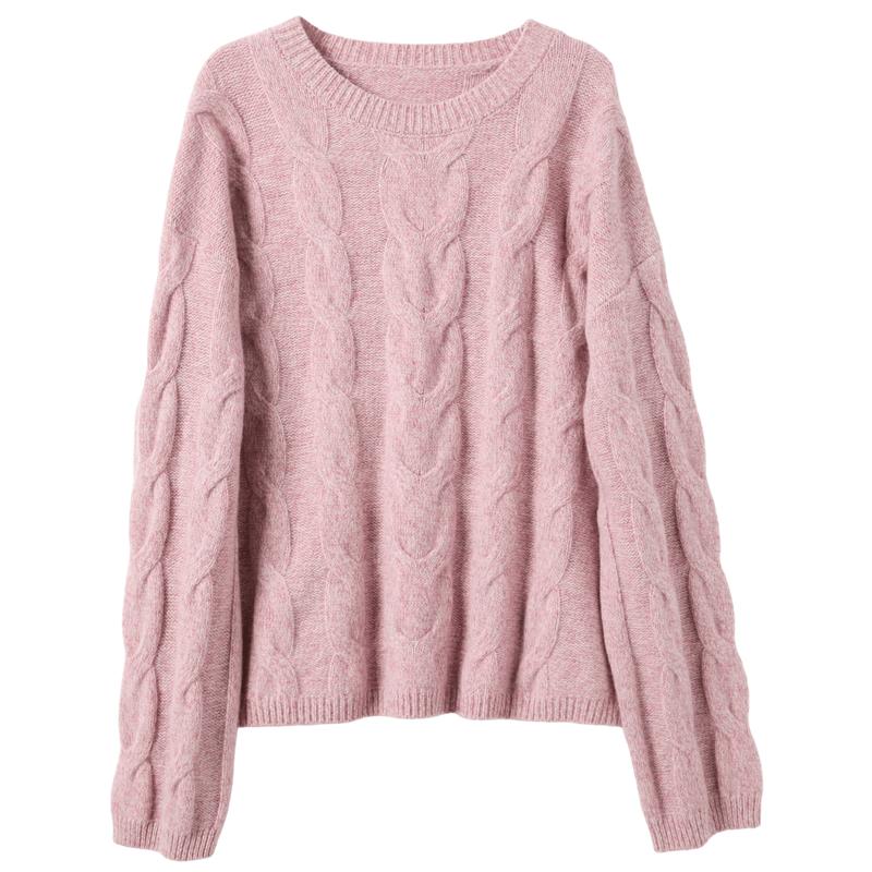 Sancai 100% Wool Retro Cable Knit Sweater
