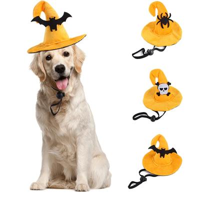 Halloween Hat Pet Fun Witch Hat Dog Cat Spider Skeleton Bat Fun Headgear Pet Dress Up Supplies Happy Halloween Party Accessories