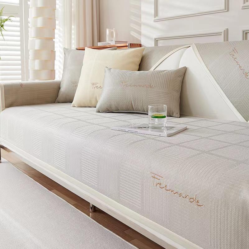 New Summer Ice Silk Mat Sofa Cushion Washable Non-Slip Seat Cushion Simple Sofa Cover Cloth Towel