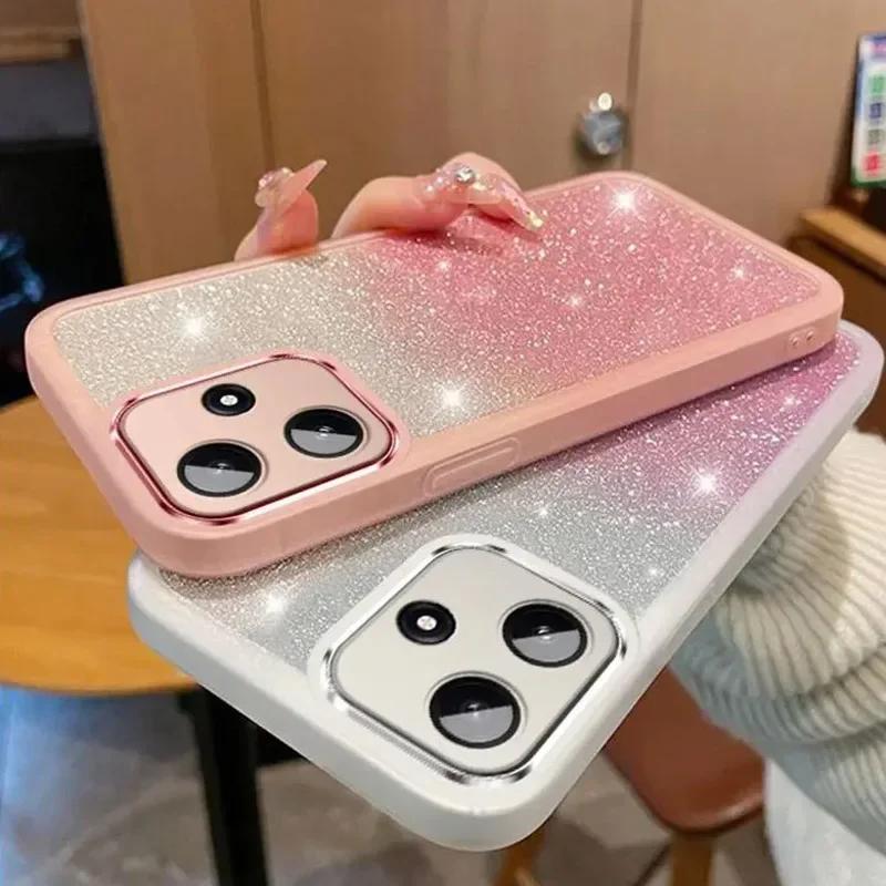 For OPPO A5 Pro 5G Glitter Full Lens Camera Protection Film Phone Case for OPPO A5Pro A3X A80 A60 A40 Reno 13 FS Silicone Cover
