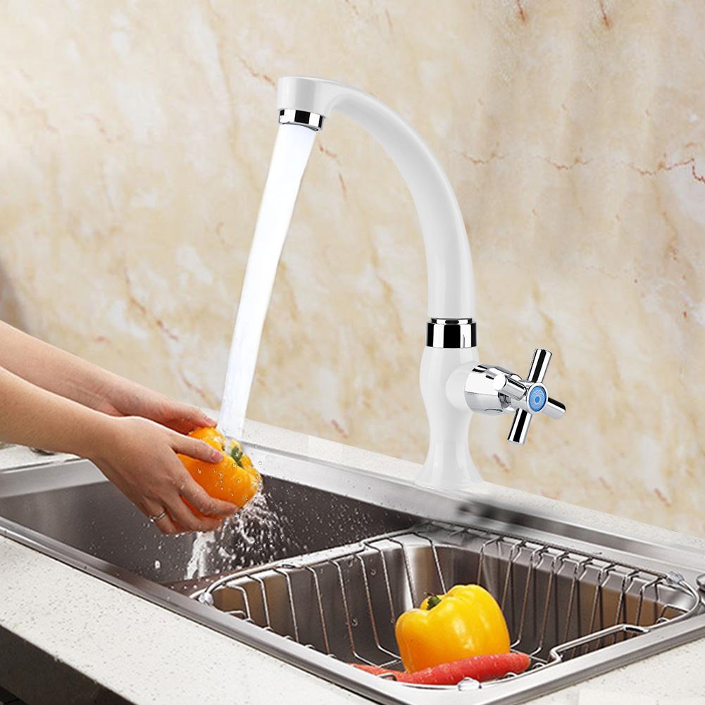 ABS-Kunststoff Einzelkaltwasserhahn Wasserhahn Küchenspüle Badezimmer Waschbecken Zubehör G1Celsius2(Gerade)