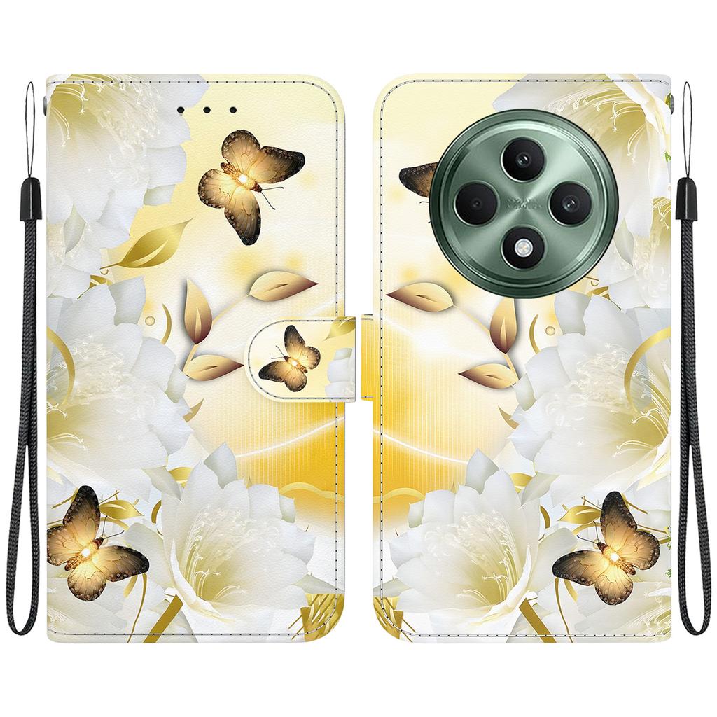 Für Oppo Reno12 F 5G Brieftasche Handyhülle Sturzsichere Leder Klapphülle Musterdruck