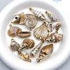 Gold Electroplated Acrylic Conch Pendant Charm for DIY Bracelets and Necklaces