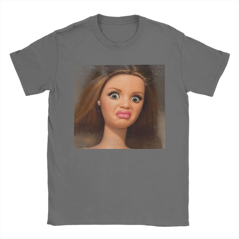 Men Womens Disgusted Doll Meme Face Printed T Shirt Cotton Clothing Crazy Short Sleeve Crew Neck Tees Gift Oversized TShirts
