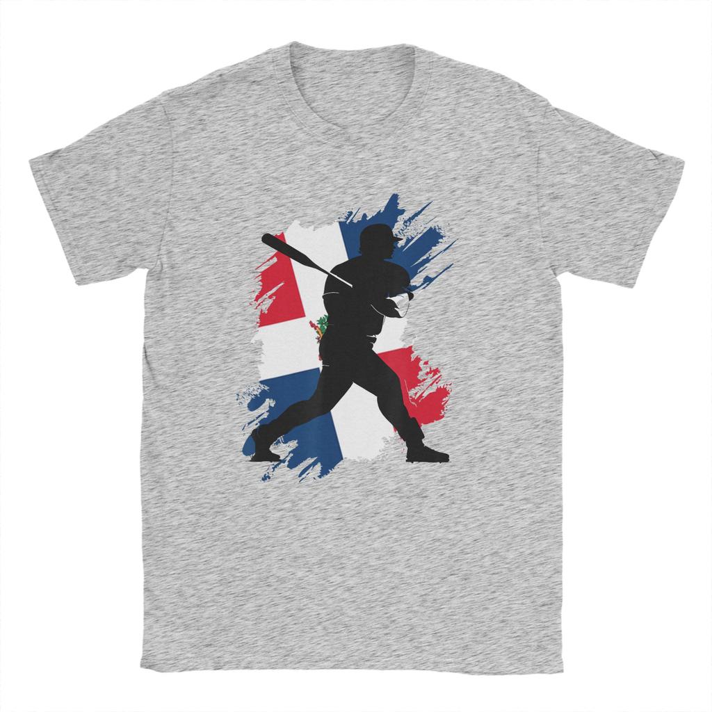 Unisex Dominican Republic Flag Baseball Player Tops Funny Short Sleeve Crew Neck Tee Shirt New Arrival TShirts