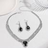 3 Women's Fashion Zircon Set Geometric Necklace Earrings Zircon Set Suitable for Party and Holiday Gifts