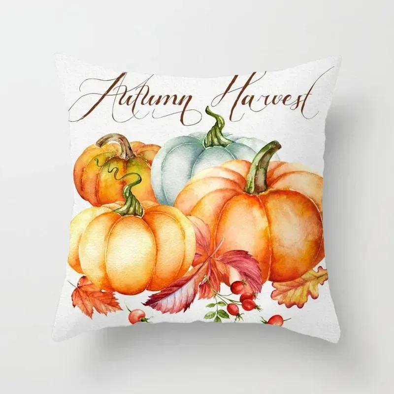 Pumpkins Cushion Cover Happy Halloween Pillow Covers Cartoon Home Decor Soft Peach Skin for Sofa Bed Decorative Cases 45x45cm