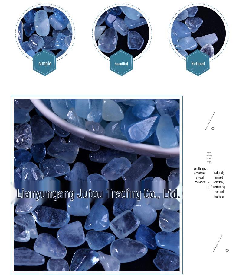 Natural Aquamarine Crushed Stone: Beryl Aquarium Decor & Children's Science Treasure