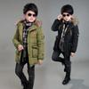 Winter Children Boys Jacket Hooded Down Cotton Thick Warm Boys Parka Kids Outerwear Coat
