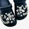 20 Stück Schuh-Anhänger Set Silberner Bär Pentagramm Diamantkette Schuh-Dekorationen Schnalle für Sandalen Clogs DIY Zubehör Geschenk