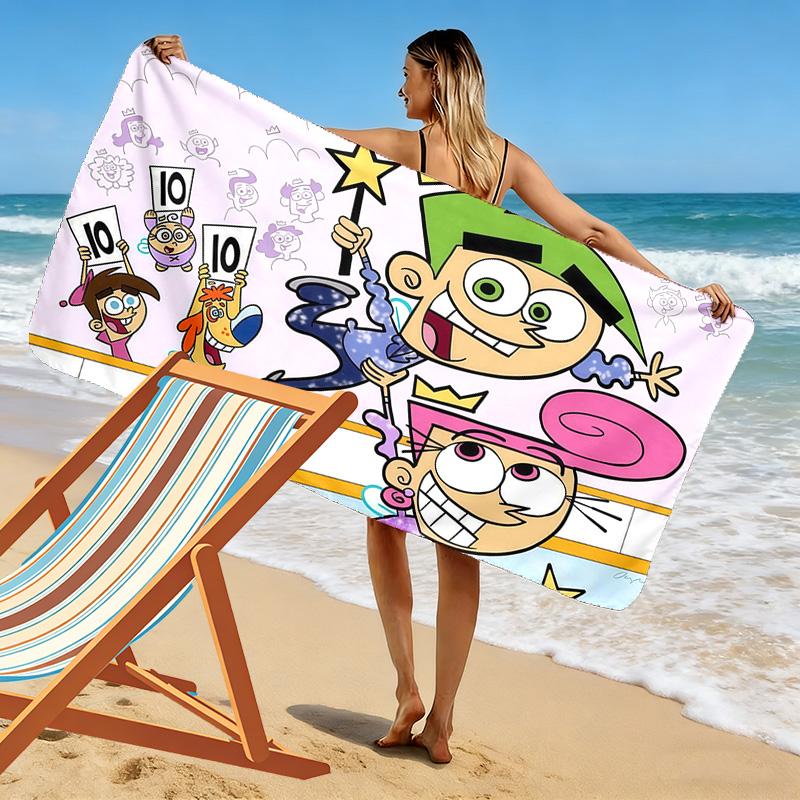 The Fairly OddParents2 Print Beach Towel, Large Soft Quick Dry Towel for Beach Camping Swimming