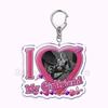 Pfp Sephiroth Acrylic KeyChain Pendant Key Ring I Love My Boyfriend Girlfriend Pink Heart Keyring for Bag Pendant Jewelry Gifts