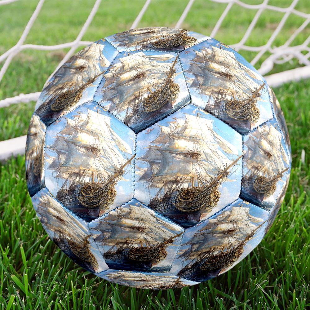 sailboat Theme Size 5 Soccer Ball, Suitable for Both Indoor and Outdoor Matches, a Gift Suitable for Everyone.